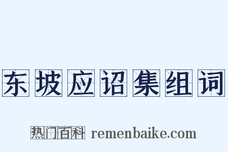 东坡应诏集组词是什么意思的图片